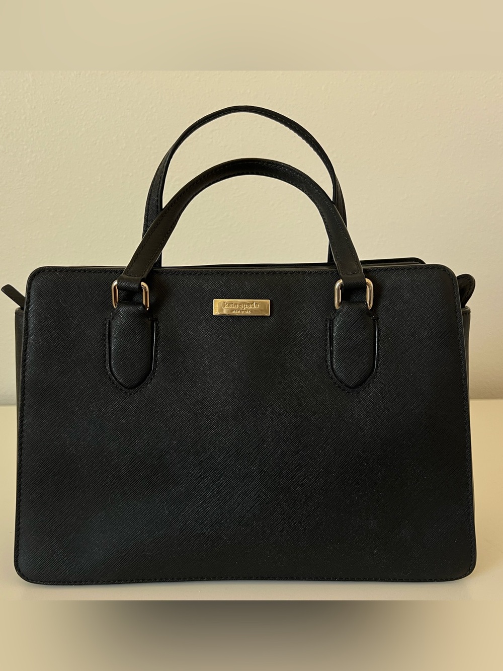 Kate Spade Laurel Way Reese Black Saffiano Satchel No Strap